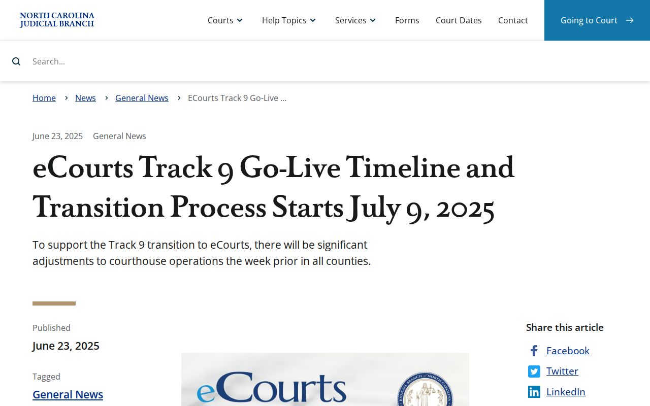 Madison County case lookup Track 9 transition timeline