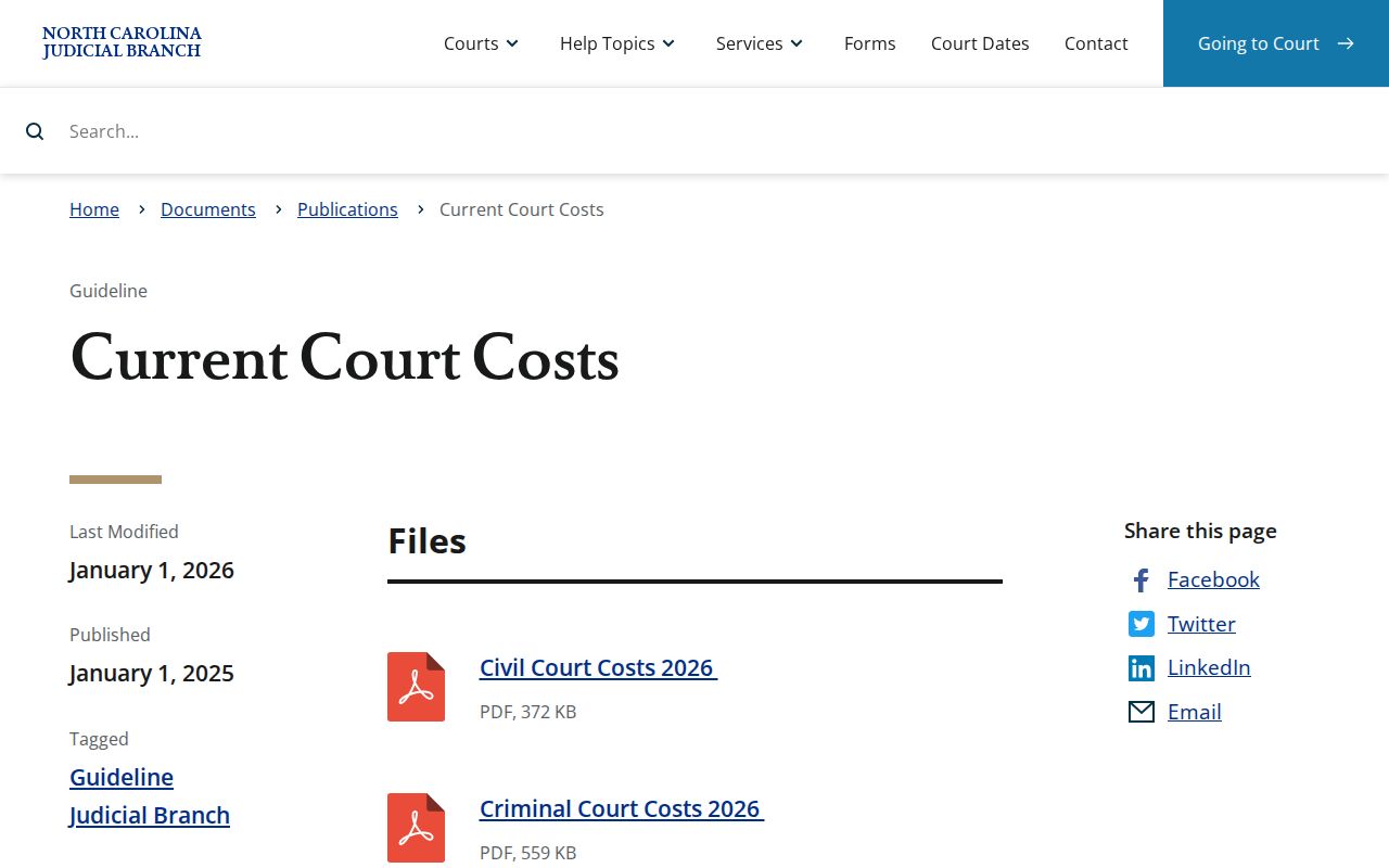 Madison County court record search current court costs source