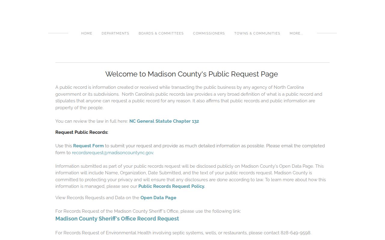 Madison County court record search county public records request