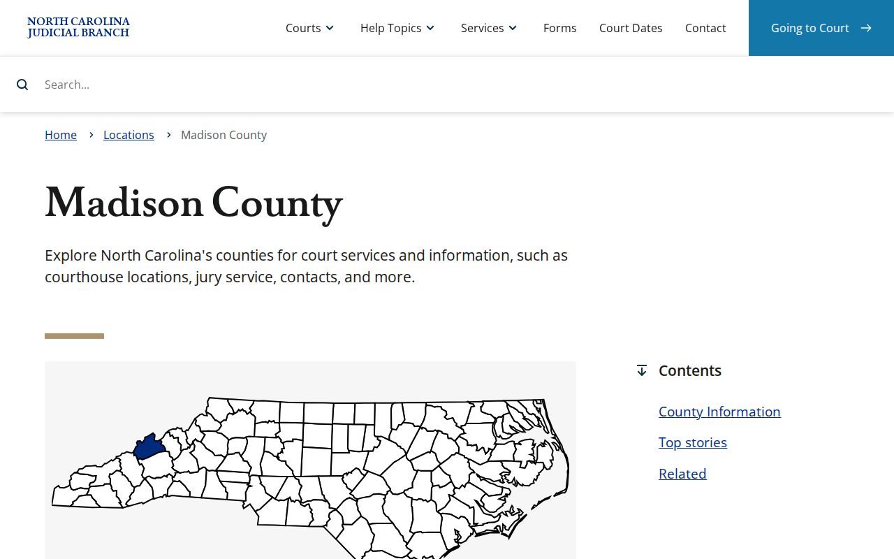 Madison County court calendar and docket access at the county court hub