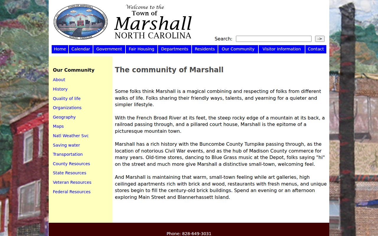 Marshall court docket civic context in the Town of Marshall, Madison County